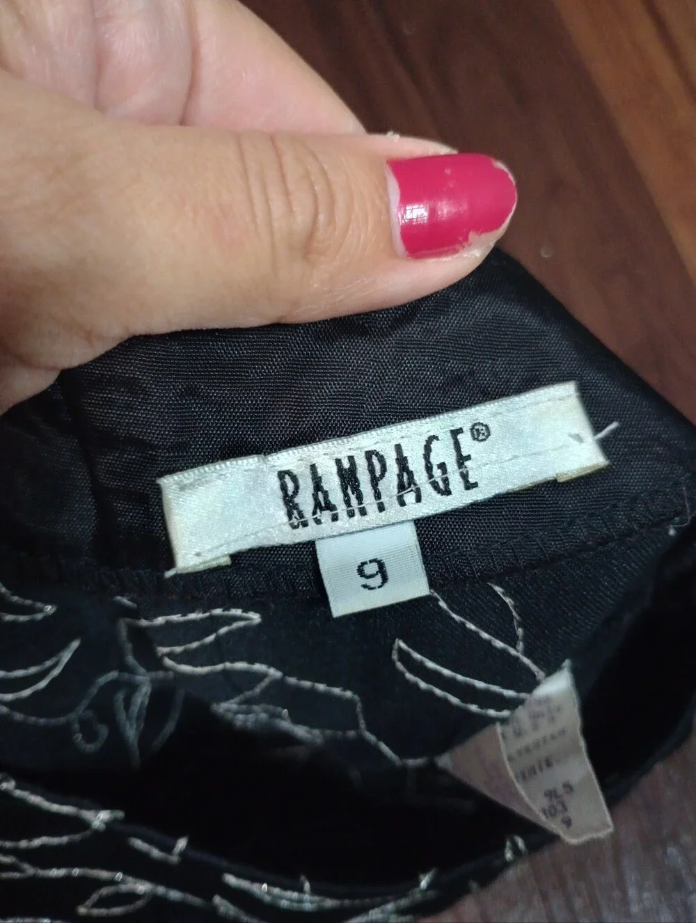 Vintage 90s Rampage Silver Floral Embroidered Mini Skirt Whimsigoth Witchy